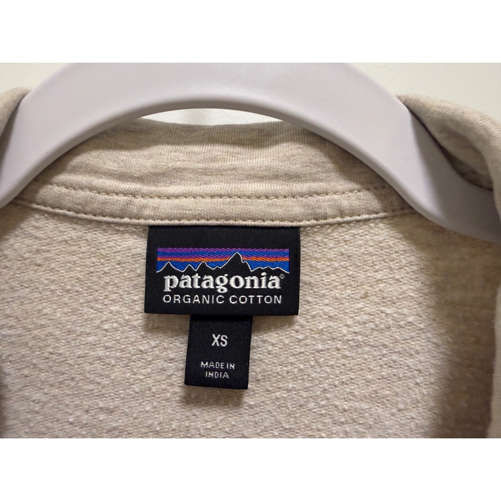 Patagonia Organic Cotton Quarter Zip Sweatshirt Oatmeal Heather XS Pullover - Picture 6 of 6